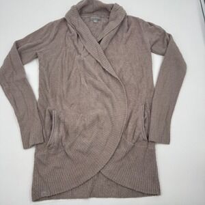 Barefoot Dreams CozyChic Lite Cardigan Sweater Taupe XS S Style 452